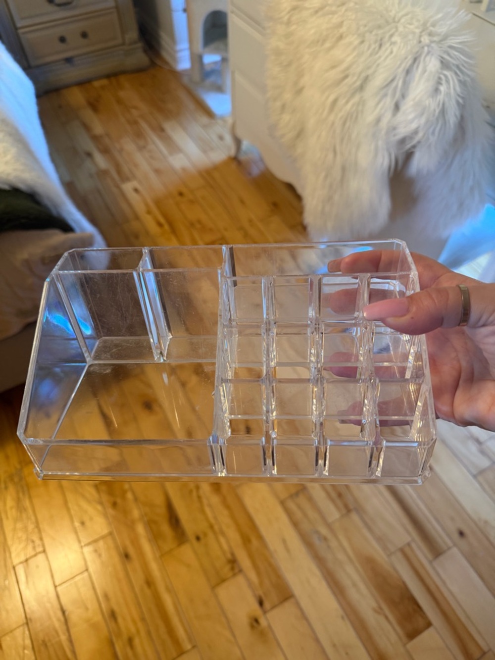 Clear Acrylic Makeup Organizer - 15 Compartment Cosmetic Storage